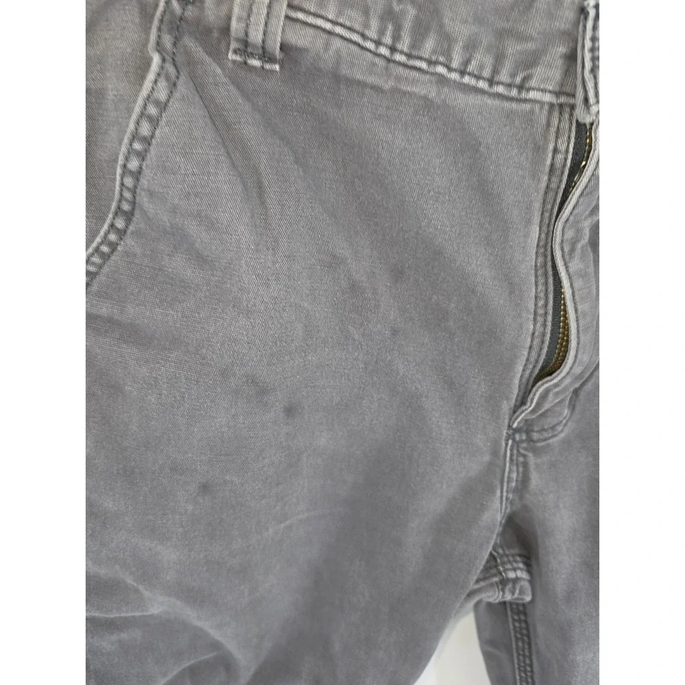 Carhartt Mens Straight Fit Gray Canvas Work Pants 34x30 Utility Trousers